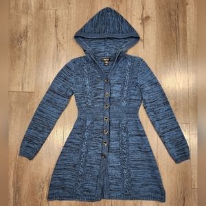 Style & Co Blue Hooded Cardigan
